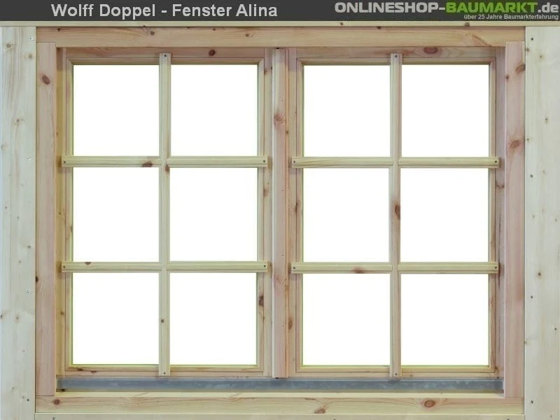 Wolff Finnhaus Doppelfenster Alina 58 Isoliert