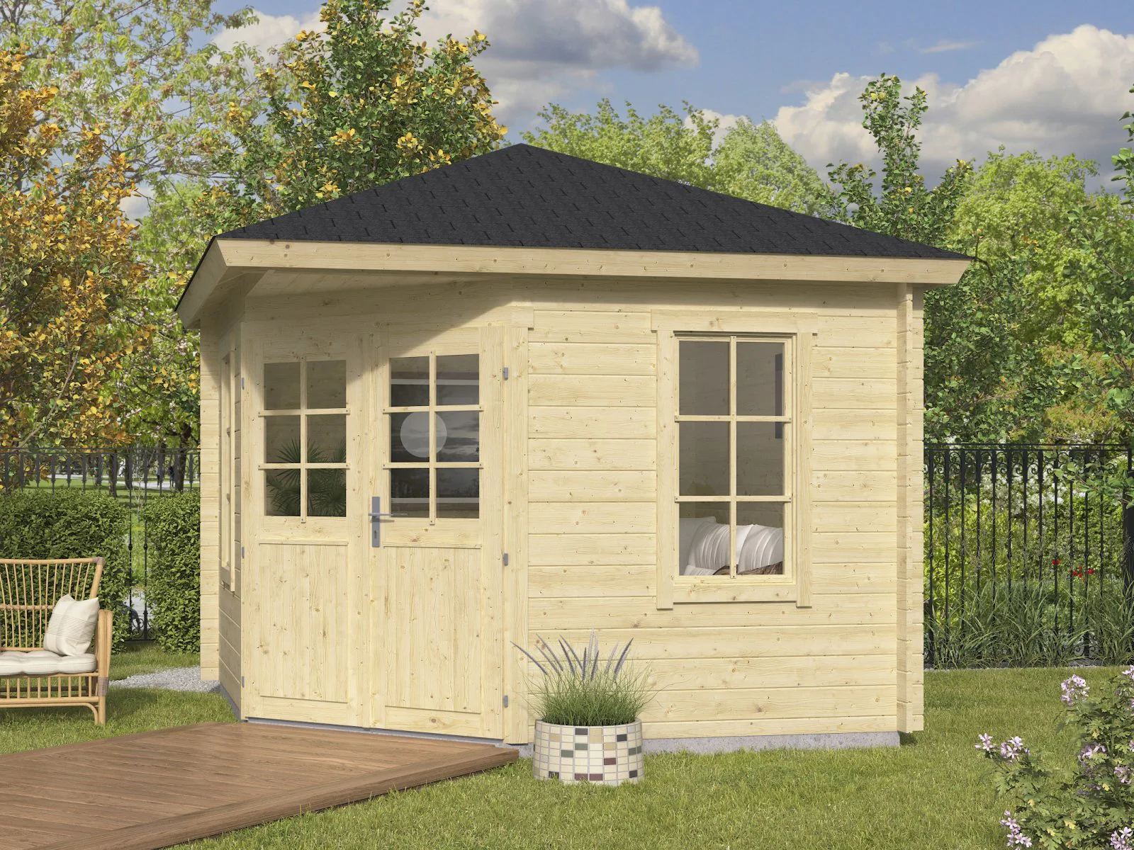 Wolff Finnhaus Gartenhaus Genia 2828, 28 mm