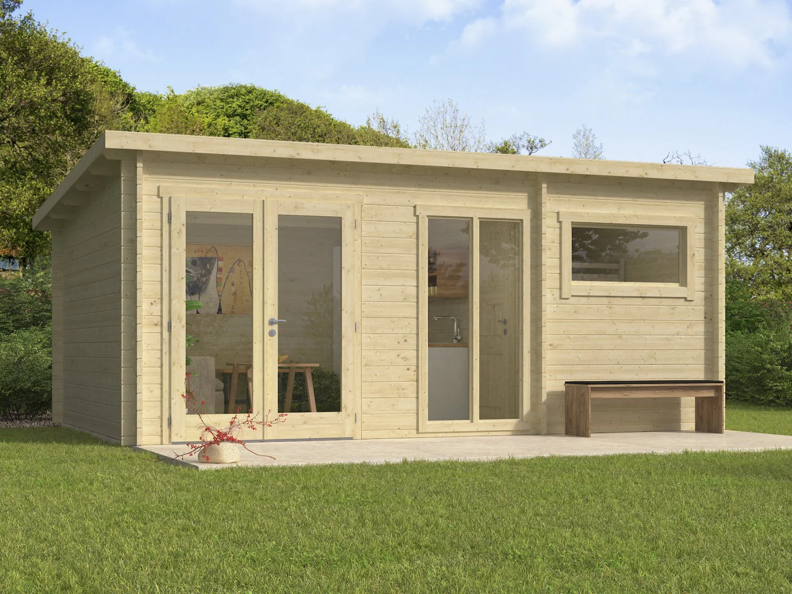 Wolff Finnhaus Gartenhaus Hidda 5536, 44 mm