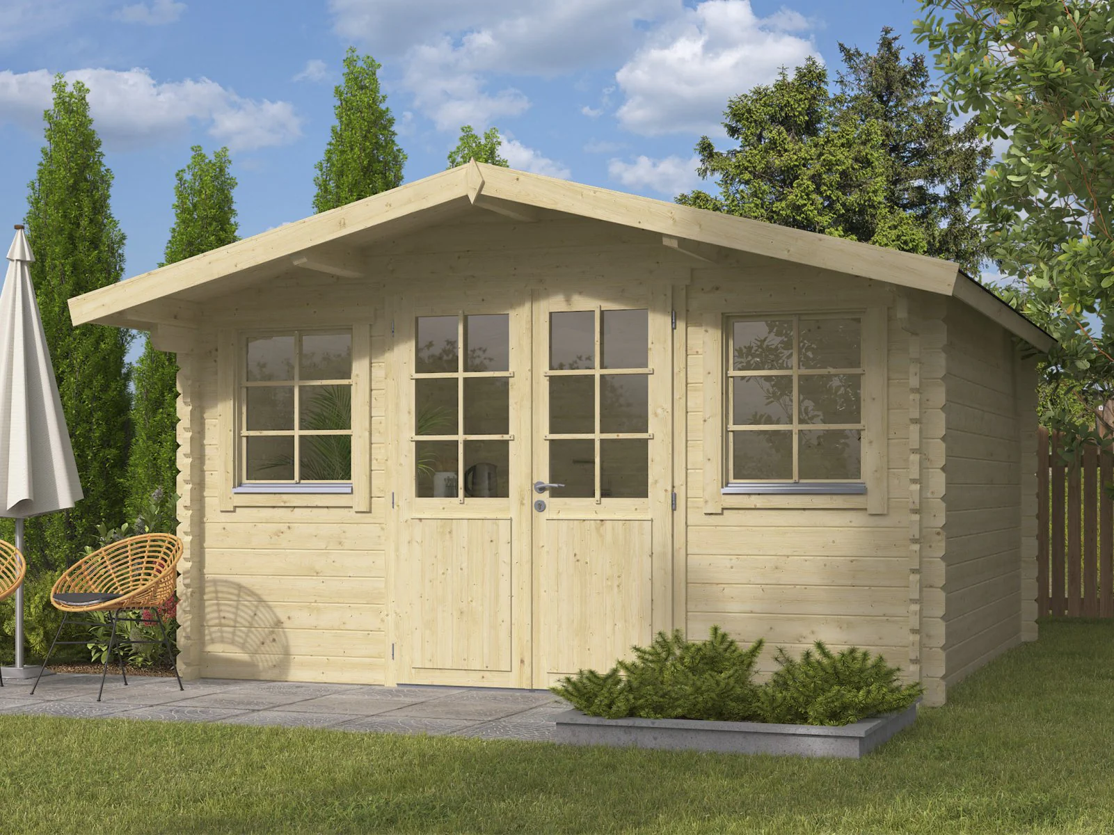 Wolff Finnhaus Gartenhaus Neele 3838, 44 mm
