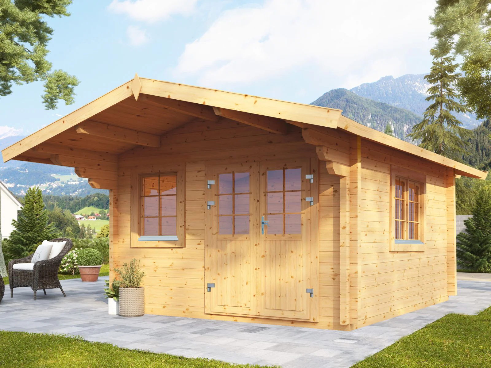 Wolff Finnhaus Gartenhaus Nova 3636, 70 XL, inkl. Fußboden