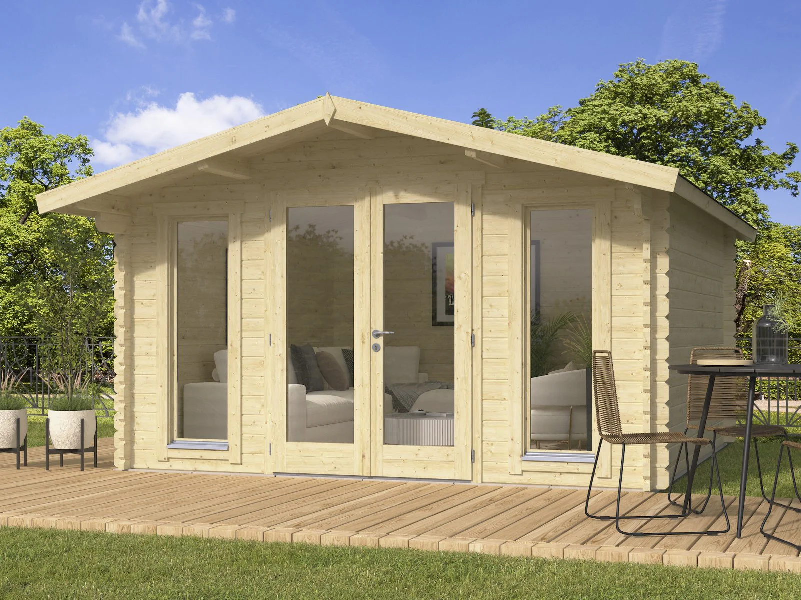 Wolff Finnhaus Gartenhaus Rona 3838, 44 mm