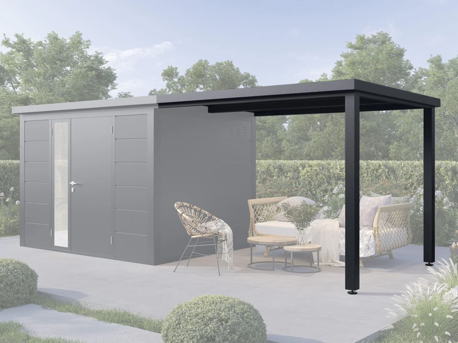 Wolff Finnhaus Metall-Terrasse 2923, Anthrazit