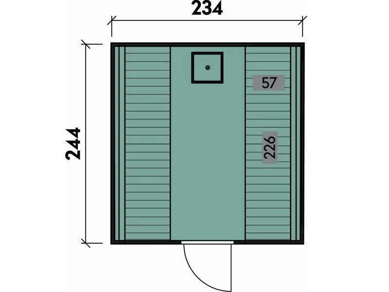 Wolff Finnhaus Sauna Luago 2x2 Bausatz Typ 2 Art 1, natur, inkl. Dacheindeckung und Fenster - Image 3