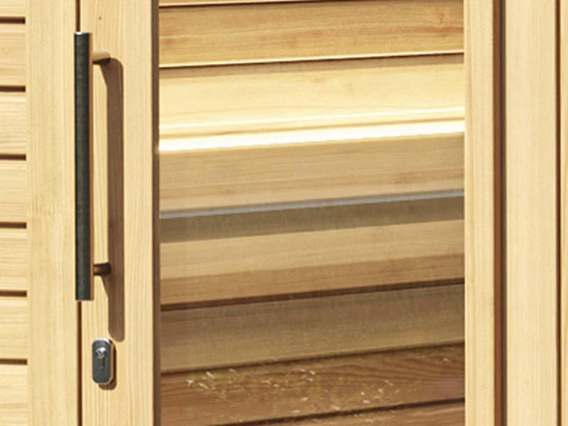 Wolff Finnhaus Sauna Luago 2x2 Bausatz Typ 2 Art 1, natur, inkl. Dacheindeckung und Fenster - Image 6
