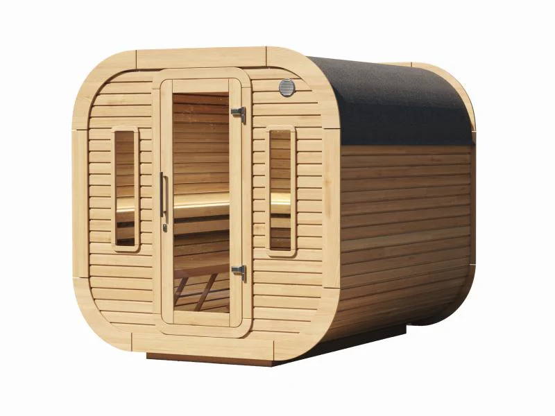 Wolff Finnhaus Sauna Luago 2x2 Bausatz Typ 2 Art 2, natur, inkl. Dacheindeckung und Fenster - Image 2