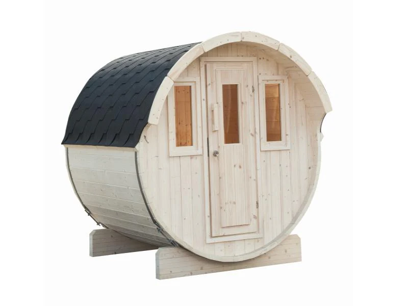 Wolff Finnhaus Saunafass 230 basic als Bausatz mit schwarzen Dachschindeln - Image 2