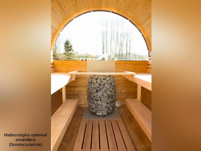 Wolff Finnhaus Saunafass 330 de luxe Thermoholz Bausatz DS schwarz - Image 9