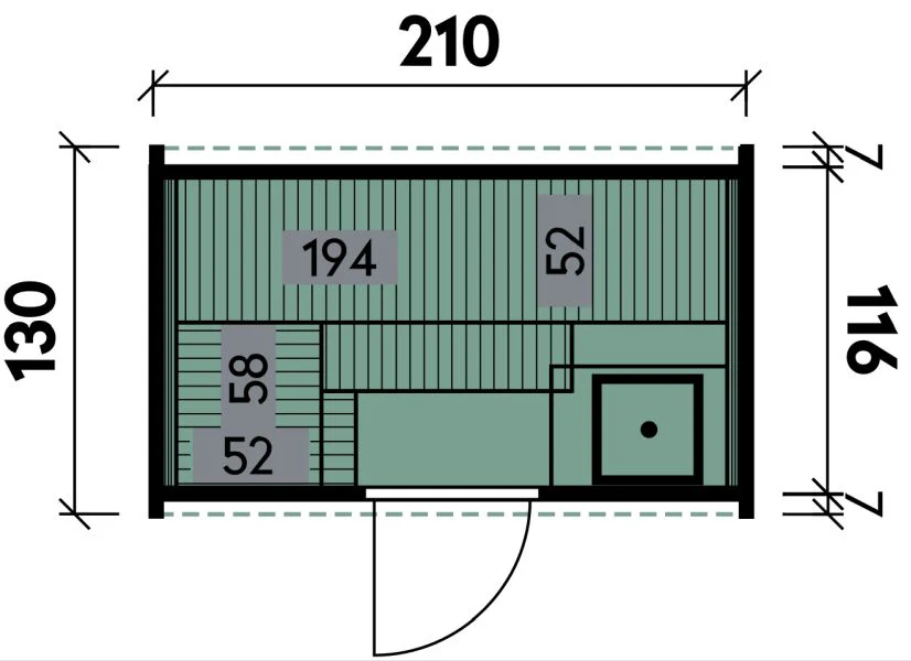Wolff Finnhaus Saunafass Cees 2113 Bausatz mit schwarzen Dachschindeln - Image 4