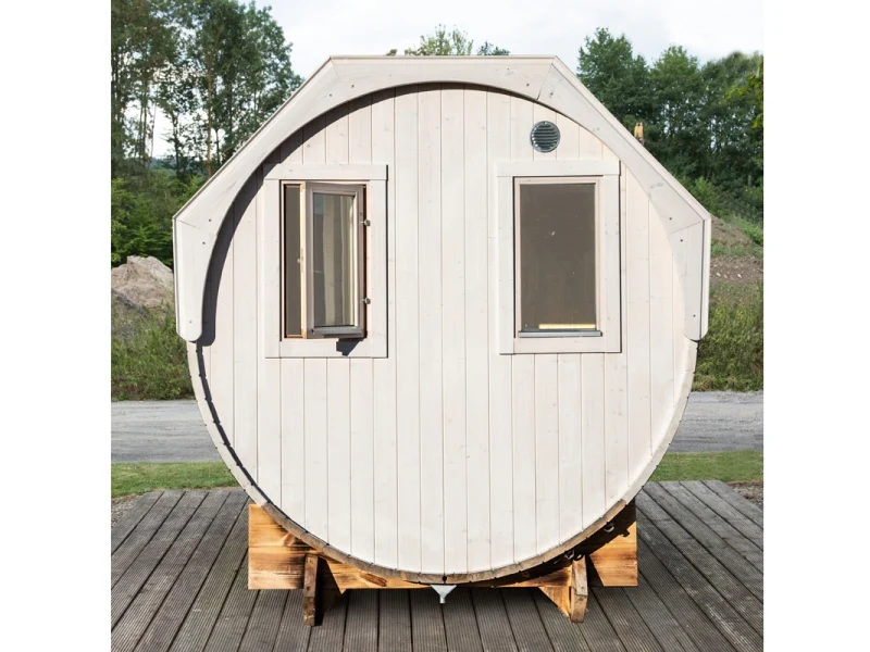 Wolff Finnhaus Saunafass Svenja 1 Premium Bausatz mit schwarzen Dachschindeln - Image 3