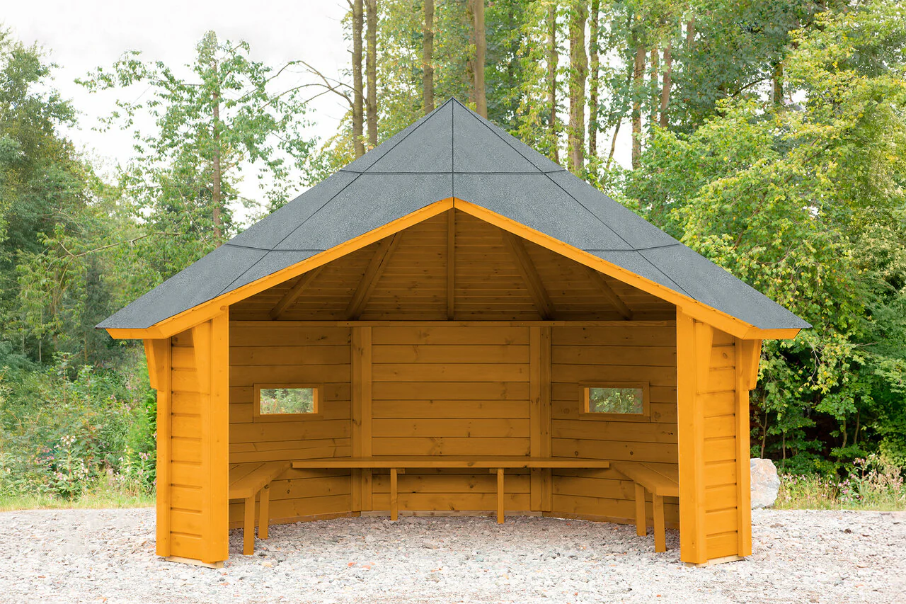 Wolff Finnhaus Wetterschutzhütte Wanja 3327 XL 45 Eiche Rustikal