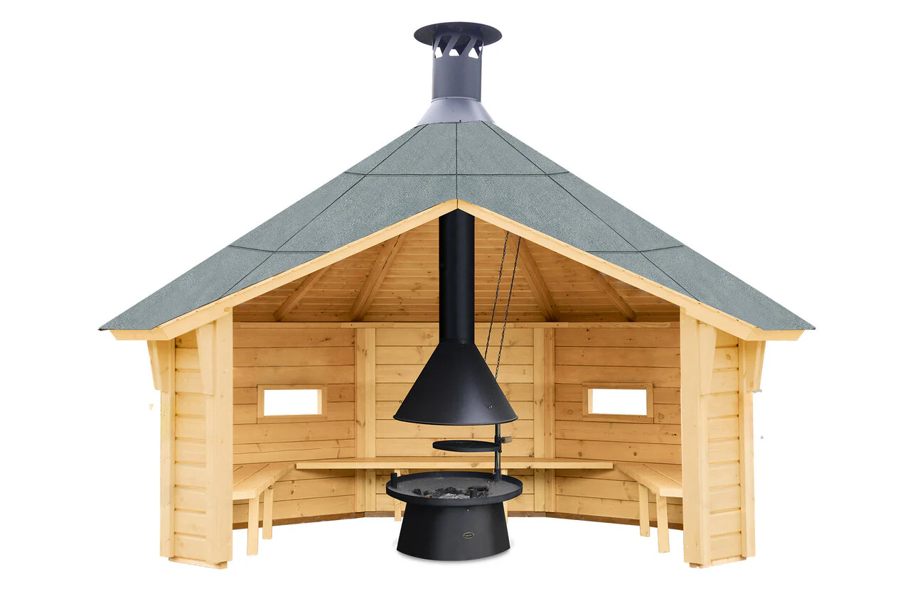 Wolff Finnhaus Wetterschutzhütte Wanja 3327 XL 45 mit Grill - Image 2