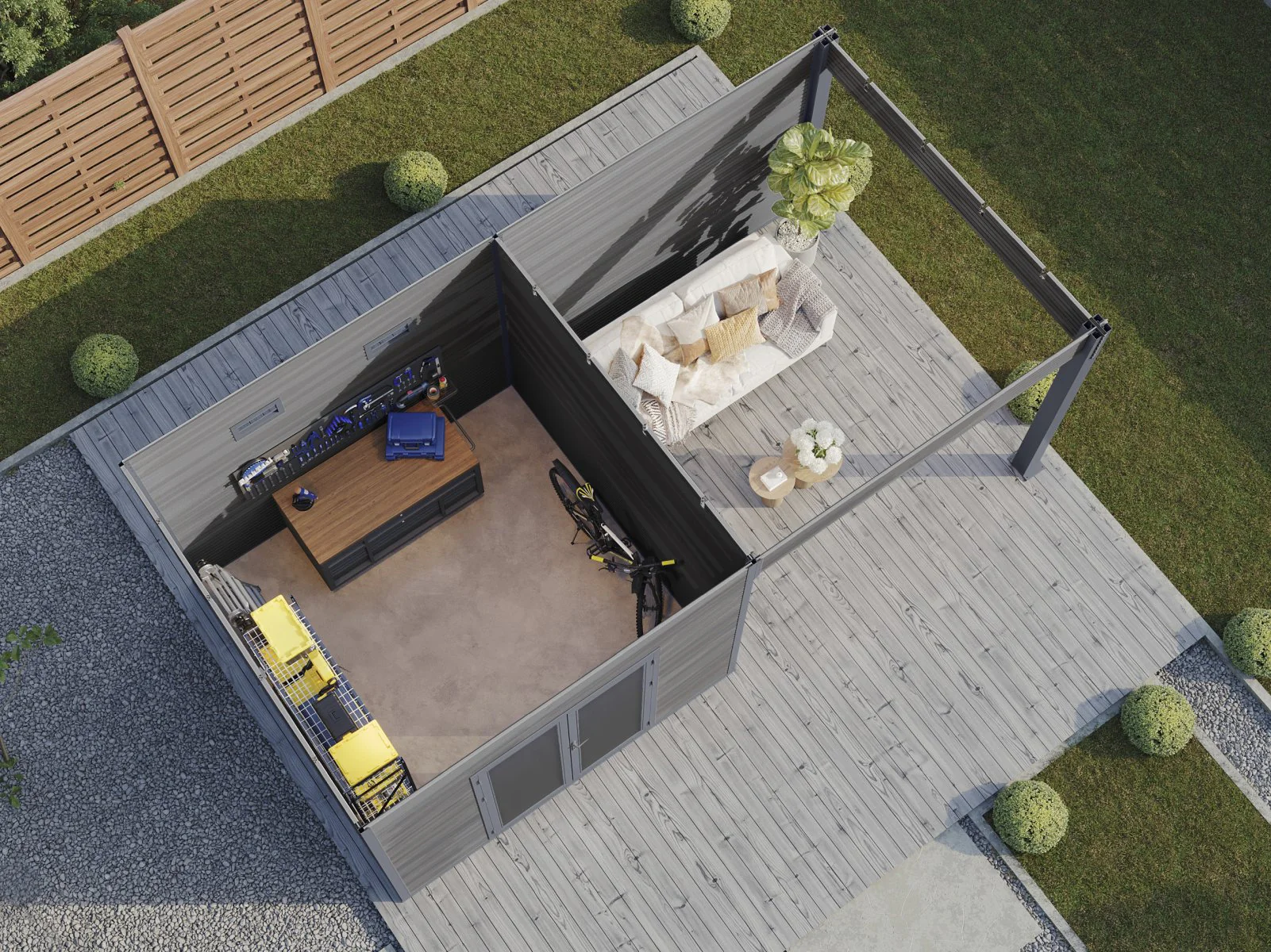 Wolff Finnhaus WPC-Haus Solaro 6030, Anthrazit - Image 3
