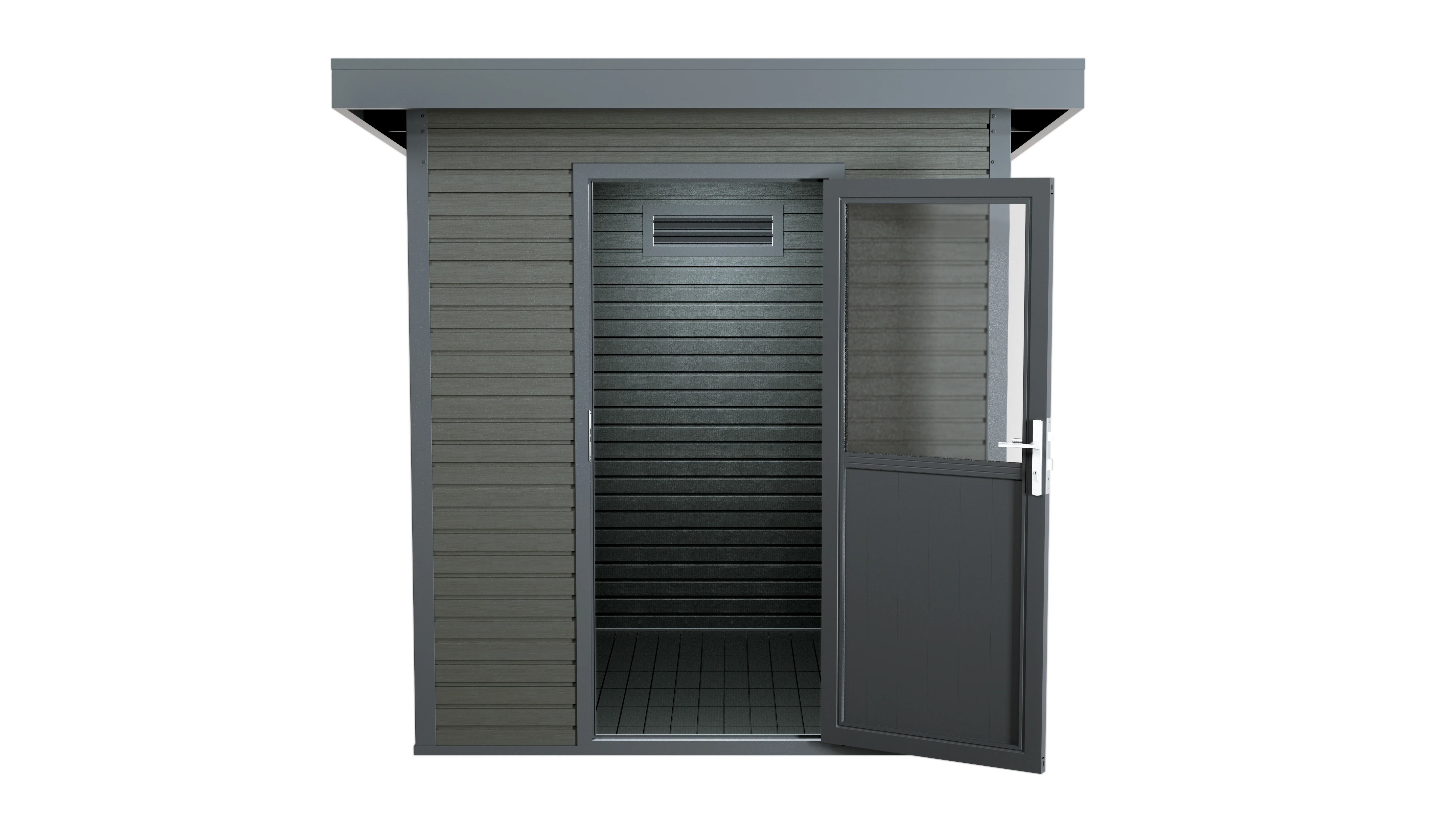 Linholm WPC Gartenhaus Linia 2020 inkl. Dachrinnen-Set, 2-farbig Grau/Anthrazit - Image 17