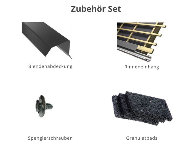 Zubehör Set für Karibu Gartenhaus Askola 2 terragrau mit Anbaudach 2,80 Meter