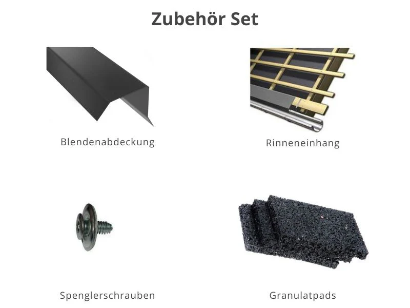 Zubehör Set für Karibu Gartenhaus Bastrup 4 Anbaudach 3 Meter inklusive Rück- und Seitenwand