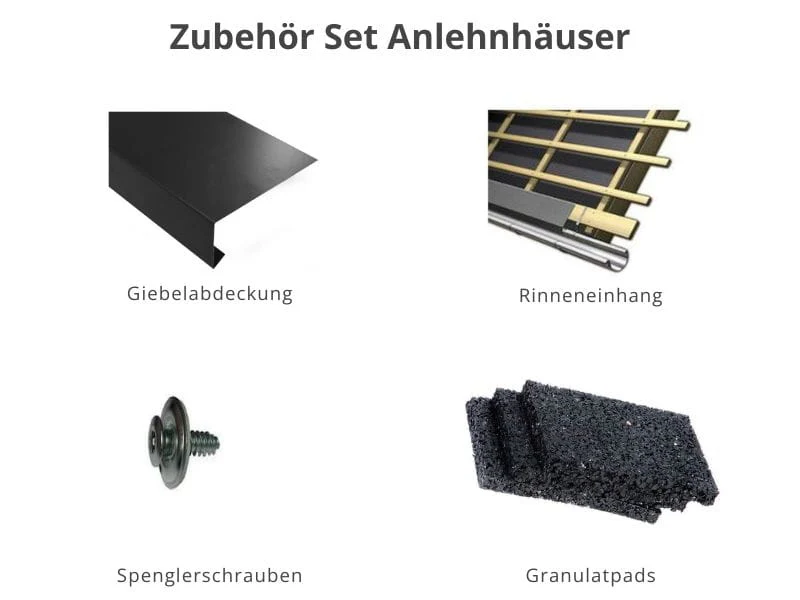 Zubehör Set für Karibu Gartenhaus Bomlitz 2 natur 19 mm
