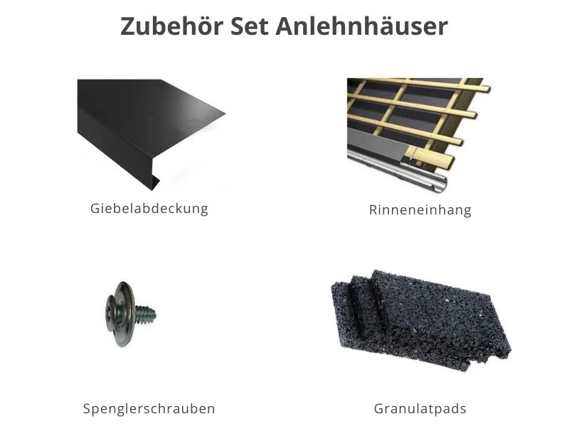 Zubehör Set für Karibu Gartenhaus Bomlitz 2 terragrau 19 mm